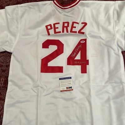 Tony Perez Signed Cincinnati Reds Jersey #24 Inscribed HOF 2000 PSA/DNA COA - Image 1 of 4