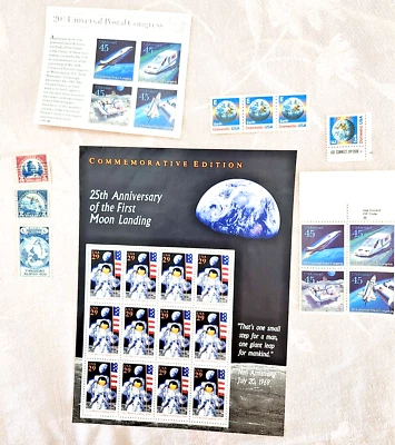 Collectors Edition - Moon Landing NASA Postage Stamps Lot - Mint NOT Hinged - Image 1 of 4