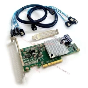 Inspur LSI 9300-8i SATA / SAS HBA Controller IT Mode 12GB PCIe x8 3.0 + 2 Cables - Picture 1 of 7