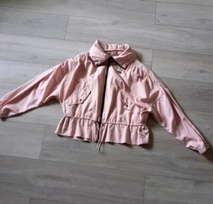 Zara Pale Pink Lightweight Jacket Concealed Hood Pockets Windbreaker UK12/14 - Picture 1 of 24