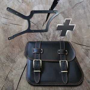 Seitentasche Zeus Orange + Halter passend für Harley Davidson Softail bis 2017 - Bild 1 von 21