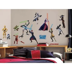 Wall Sticker 28 pc Star Wars Clone Wars Glow in Dark Children Room Decor NEW - Picture 1 of 5