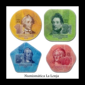 Transnistria Set 4 monedas 1 3 5 10 Rubles 2014 Plastic Sc Unc - Picture 1 of 3