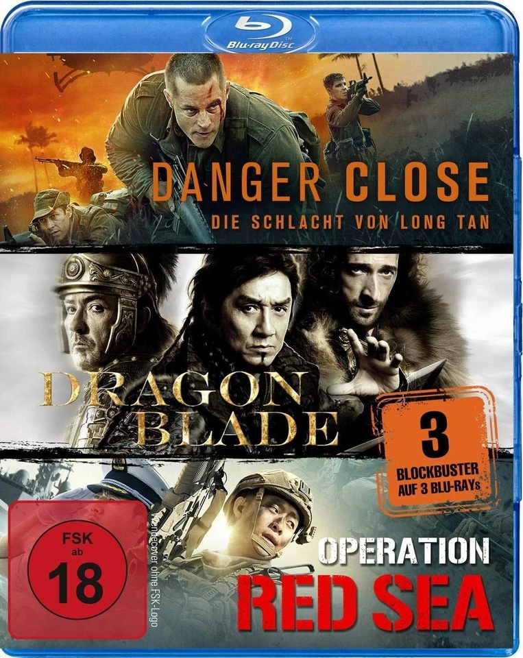 Blu-ray Box/ Danger Close, Dragon Blade & Operation Red Sea - FSK 18 !! NEU&OVP!