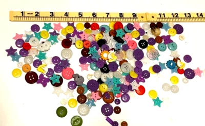 125+ Assorted Small Buttons, approx. 1/2", Some Novelty, Many Stars - Image 1 of 4