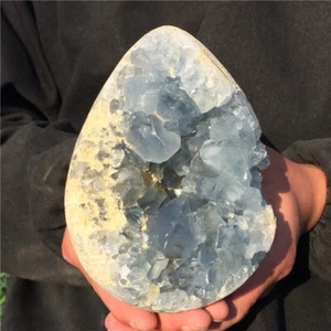 3.43LB Natural Blue Geode Stone Reiki Gem Quartz Crystal Mineral Healing XL2744 - Picture 1 of 12