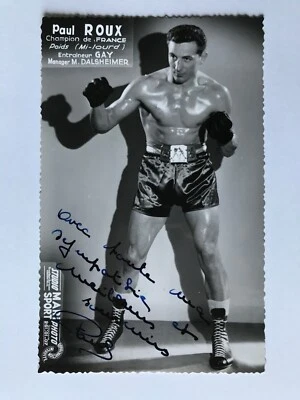 Autogramm PAUL ROUX (†2016)-Box-Meister FRANKREICH 60er Jahre-handsigned-Boxen - Bild 1 von 4