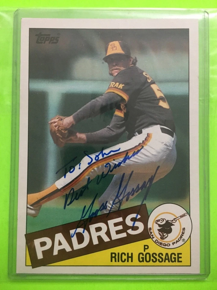 Goose Gossage Autographed Baseball Card Jumbo 5x7 San DIego Padres Signed Auto  - Image 1 of 1