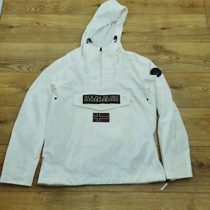 Chaqueta Pullover Napapijri M Blanca Ajuste Regular Costuras Cintadas Ligera 1/4 Cremallera - Imagen 1 de 11