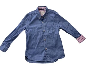 Mini Boden Blue Long Sleeve Button Down Boys Size 6-7 - Picture 1 of 5