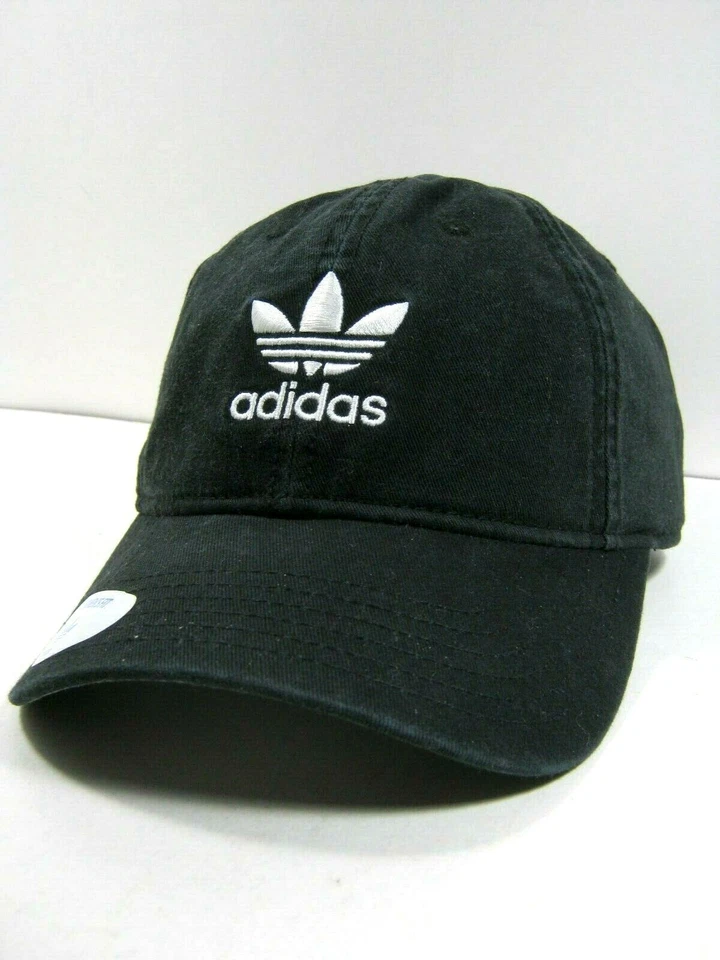 Womens Adidas Originals Relaxed StrapBack Trefoil Style Athletic Hat Black