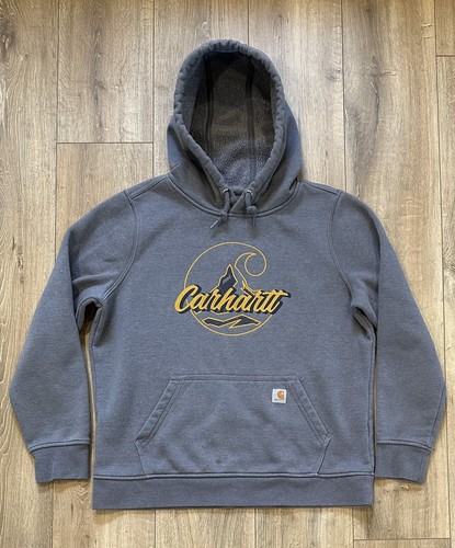 VETEMENTS CARHARTT Felpa con cappuccio donna pile pullover grande 12 14 blu 105275 E32