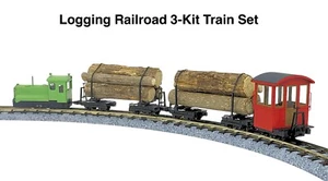 HOn30/HOe Aru 3-Kit Logging Train Set H0e Diesel Locomotive Caboose Log Car - Picture 1 of 15