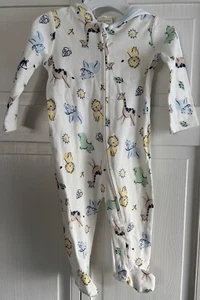 First Impressions 3-6M Blanco Safari Play Sleep Cremallera Completa Con Capucha Una Pieza - Imagen 1 de 4