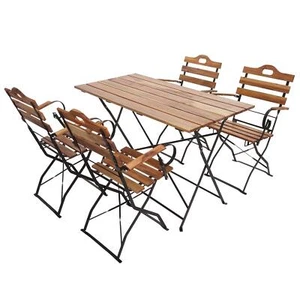 B-Ware Biergarten-Set MCW-J40, Gastronomie-Qualität naturfarben - Bild 1 von 13