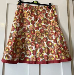 Nwot Boden Funky Floral Cotton Layered Skirt Flared Skirt UK12 L23" - Picture 1 of 5