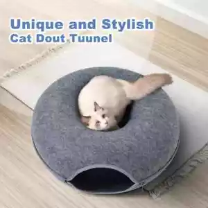 Katzenhöhle EXTRA GROß Katzentunnelbett Indoor Katzen, Katze Donut 24x24x11 Zoll - Bild 1 von 8
