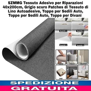 Tessuto Adesivo x Riparazioni 40x200cm,Grigio Toppe di Tessuto di Lino x Divani - Foto 1 di 15