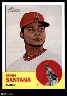 2012 Topps Heritage #322 Ervin Santana Angels 8 - NM/MT - Image 1 of 2