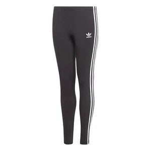 Adidas 3 Stripes Kids'/Girls' Leggings Pants Black-White ED7820 - Picture 1 of 5