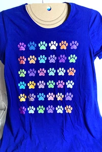 The Animal Rescue Site Women's Pet Paw Nightshirt Blue/Purple Size S/M 33"-NEW - Picture 1 of 4