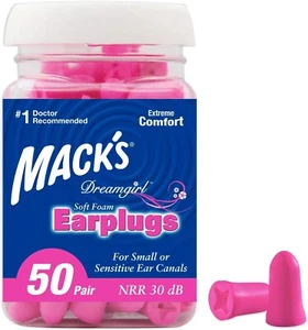 Dreamgirl Soft Foam Earplugs, 50 Pair, Pink - Small Ear Plugs for Sleeping, Snor - Picture 1 of 7