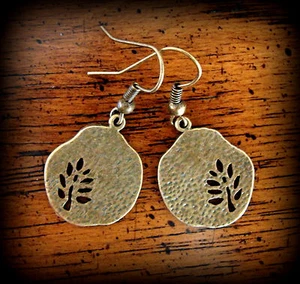 TREE JEWELRY EARRINGS Genealogy Family Tree of Life Art Deco look TREE Design - Foto 1 di 7