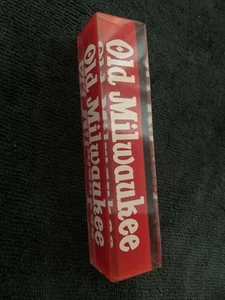 Old Milwaukee Beer Vintage Tap Handle Lucite Acrylic, Square, 5"x1.25" - Picture 1 of 3