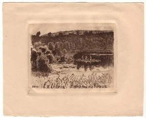 ROBERT BUDZINSKI: Exlibris für Annemarie Kraus, Badende - Picture 1 of 1
