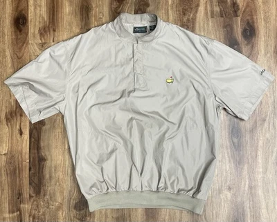 Masters Collection Golf Pullover Men's XL Beige Snap Windbreaker Augusta - Image 1 of 4