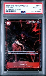 2024 ONE PIECE OP09 EMPERORS IN THE NEW WORLD #004 SHANKS ALTERNATE ART PSA 10 - Picture 1 of 2