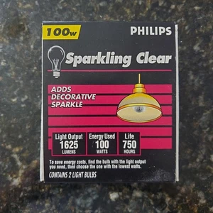 Philips - Sparkling Clear 100w - Light Bulbs  - 2 Bulbs. New Condition See Pics. - Picture 1 of 5
