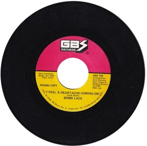 Bobbi Lace. I Feel A Heartache Coming On (both sides) 45 rpm - Picture 1 of 1