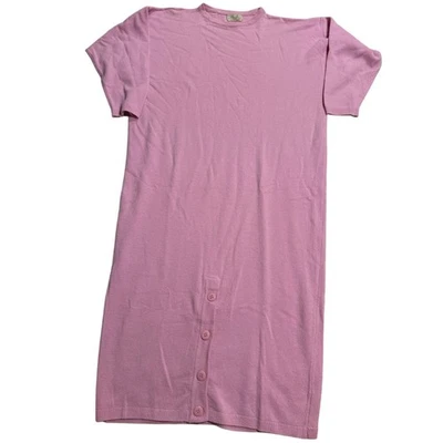 Vtg Benetton Sweater Dress 100% Pure Lambs Wool Womens Medium IT 44 Pink Italy - Image 1 of 4