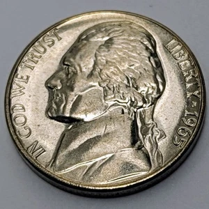 1965 Jefferson Nickel 5 Cent Coin SMS from Special Mint Set - Picture 1 of 2