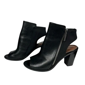 Donald J Pliner Kaden Women's Size 7 Black Leather Open Toe Zip Bootie - Picture 1 of 11