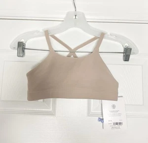 Athleta Girl Got Your Back Sports Bra 2.0 Beige Pink M/8-10 New - Picture 1 of 6