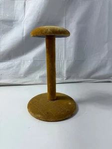 Vintage Tan Velour Hat And Wig  Stand 9 Tall - Picture 1 of 7
