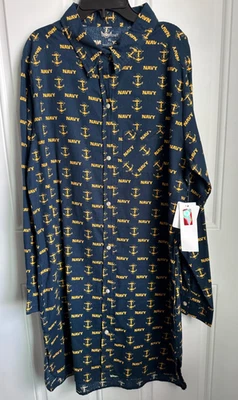 Женские часы США Пижамная рубашка Naval Academy Navy & Anchor Designs размер M боксерское ремесло - Изображение 1 из 4
