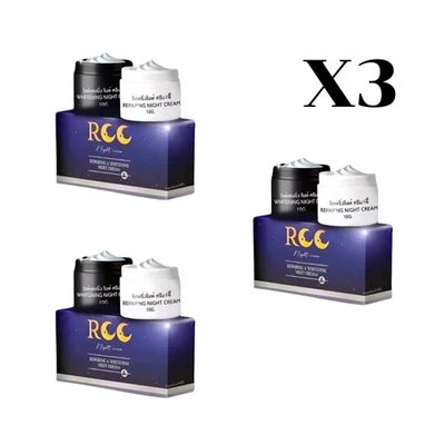 3 X RCC Night Cream Repairing Smooth Skin Tighten Reduce Acne Dark Spot - Image 1 of 4