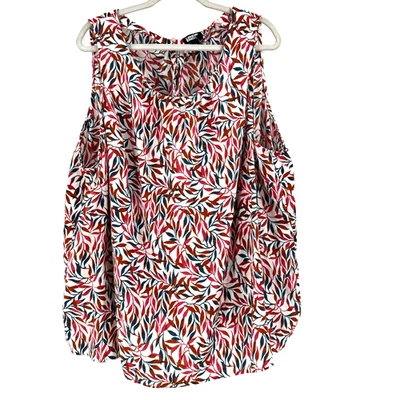 Camiseta sin mangas Lands' End 100 % lino para mujer 3X pulóver sin mangas estampado de varias hojas Foto 1 de 4