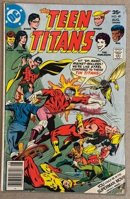 TEEN TITANS #49 1977 Robin THE HARLEQUIN Speedy Bob Rozakis Jose Delbo VG- - Image 1 of 2