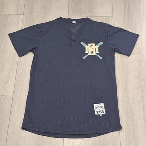 Maglia Baseball Milwaukee Brewers SS 2 Bottoni Navy Mesh CBS News 58 Promo Uomo M - Foto 1 di 8
