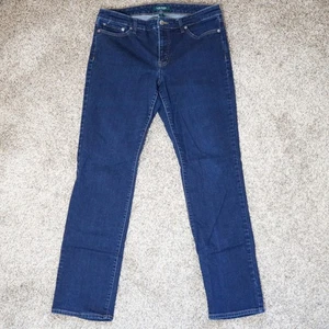 Lauren Ralph Lauren Modern Straight Curvy Fit Dark Wash Blue Denim Jeans Gr. 12 - Bild 1 von 14