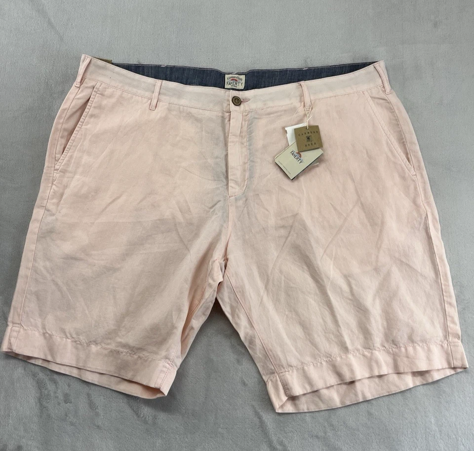 Faherty Malibu Shorts Men's Cotton Linen Blend Chino Golf Pink Size 38