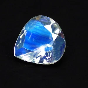 0,80 ct Herz Birne fünf Sterne erstklassig (7 x 6) natürlicher facettierter Regenbogen Mondstein - Bild 1 von 7