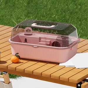 Hamster Cage Portable with Handle Design Hamster Habitat for Hedgehog Gerbil - Picture 1 of 6
