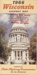 1966 Wisconsin ausklappbare Autobahnkarte - Bild 1 von 2