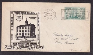 Nov 11 1947 cachet cover New York Golden Jubilee last assembly Federal Hall - Picture 1 of 1