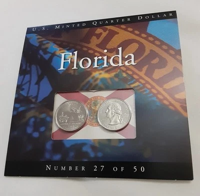 FLORIDA STATE US MINT QUARTERS 2004 COINS OF AMERICA SET 27 of 50 UNCIRCULATED - Image 1 of 3